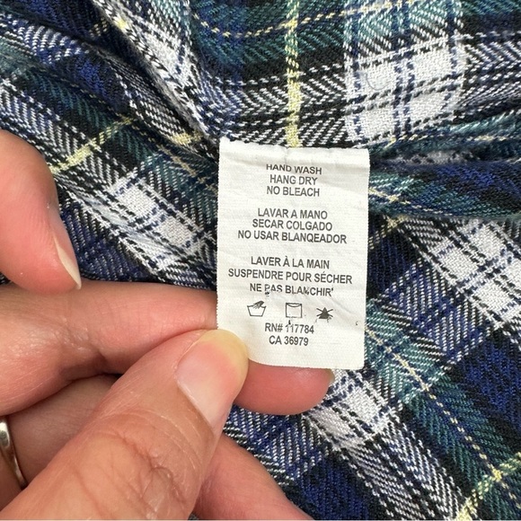 Rails Hunter Plaid Button Front Shirt Blue Green Soft Rayon Size XS - Picture 6 of 10